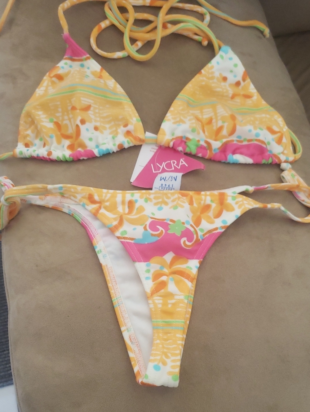 Yellow & Pink Floral Bikini